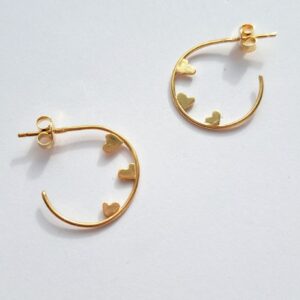 Náušnice Lásky strieborné pozlátené