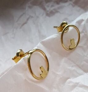 Pozlátene náušnice Láska